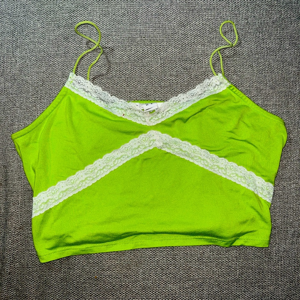 Brick and Stone light green lace tank top.